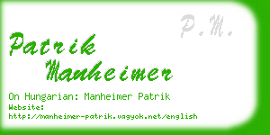 patrik manheimer business card